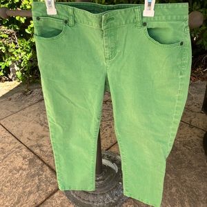 Talbots Simply Flattering Signature slim crop jeans. size 12P. Color: Green
